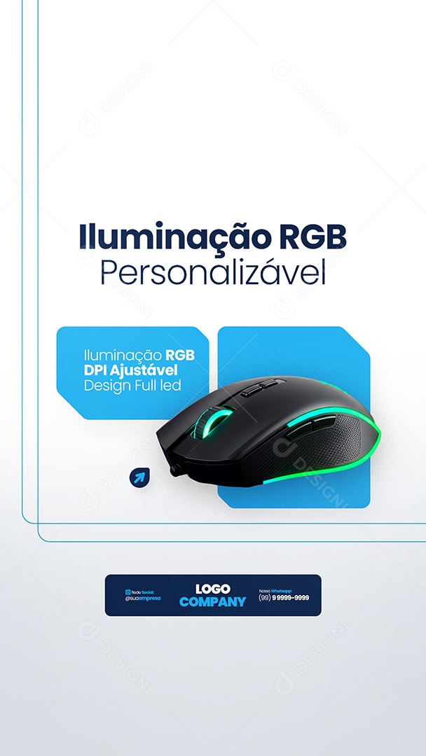 Story Loja de Eletrônicos Iluminação RGB Personalizável Social Media PSD Editável