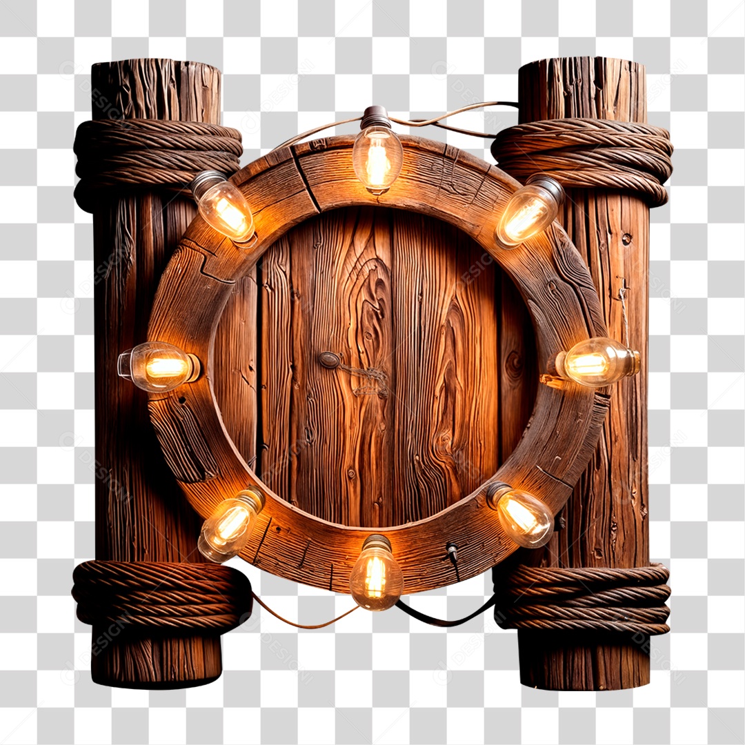 Placa de Madeira Neon PNG Transparente