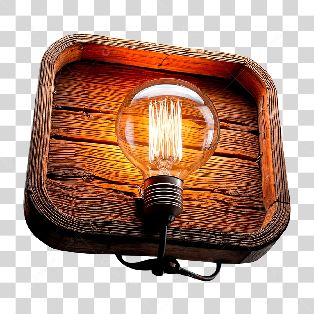 Placa de Madeira Neon PNG Transparente