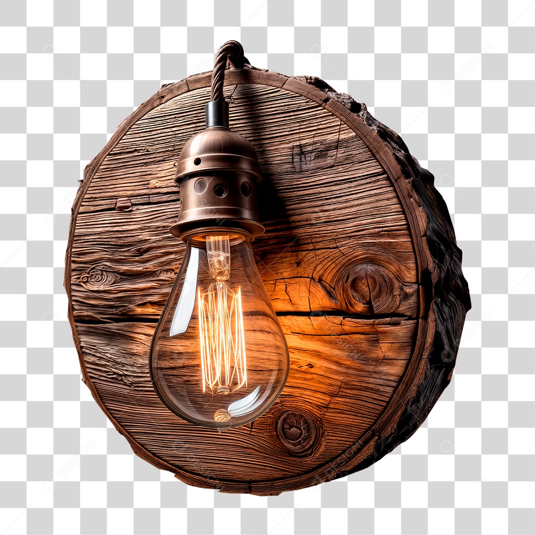 Placa de Madeira Neon PNG Transparente