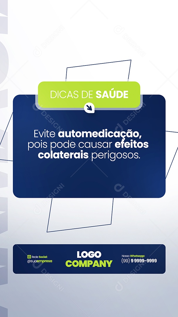 Story Farmácia Dicas de Saúde Social Media PSD Editável
