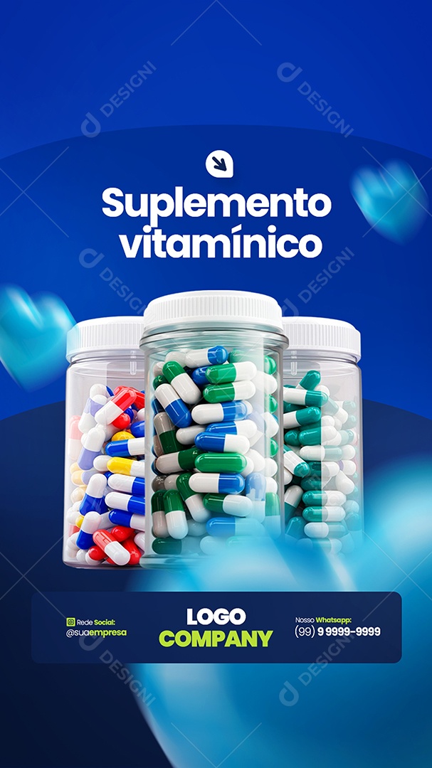 Story Farmácia Suplemento Vitamínico Social Media PSD Editável
