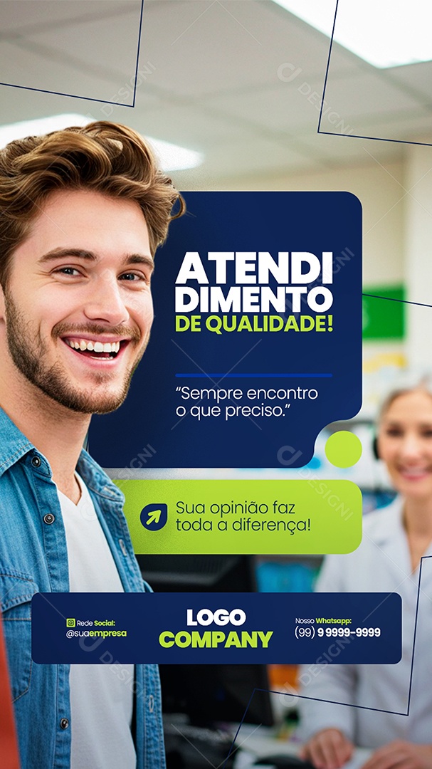 Story Farmácia Atendimento de Qualidade Social Media PSD Editável