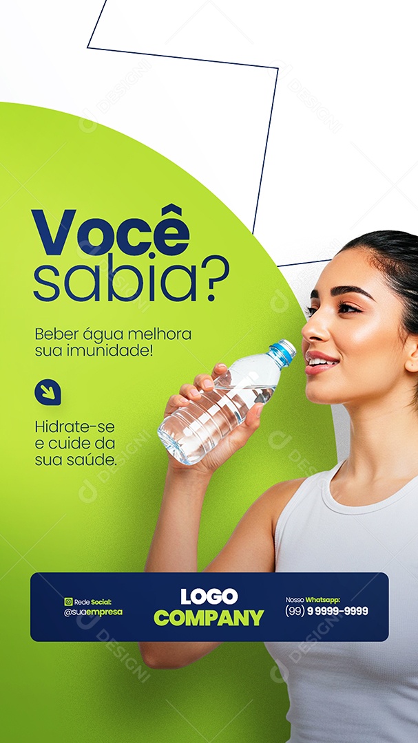 Story Farmácia Beber Água Melhora Sua Imunidade Social Media PSD Editável