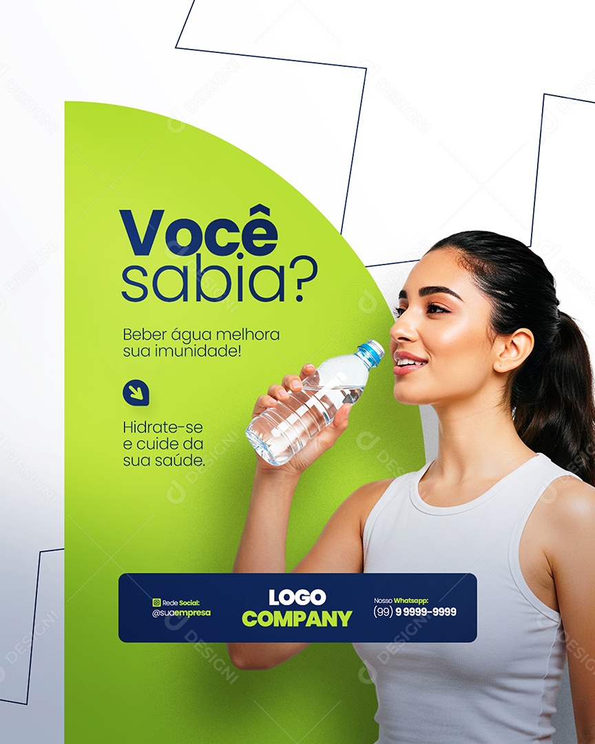 Flyer Farmácia Beber Água Melhora Sua Imunidade Social Media PSD Editável