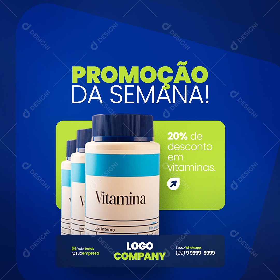 Feed Farmácia Promoção da Semana Social Media PSD Editável