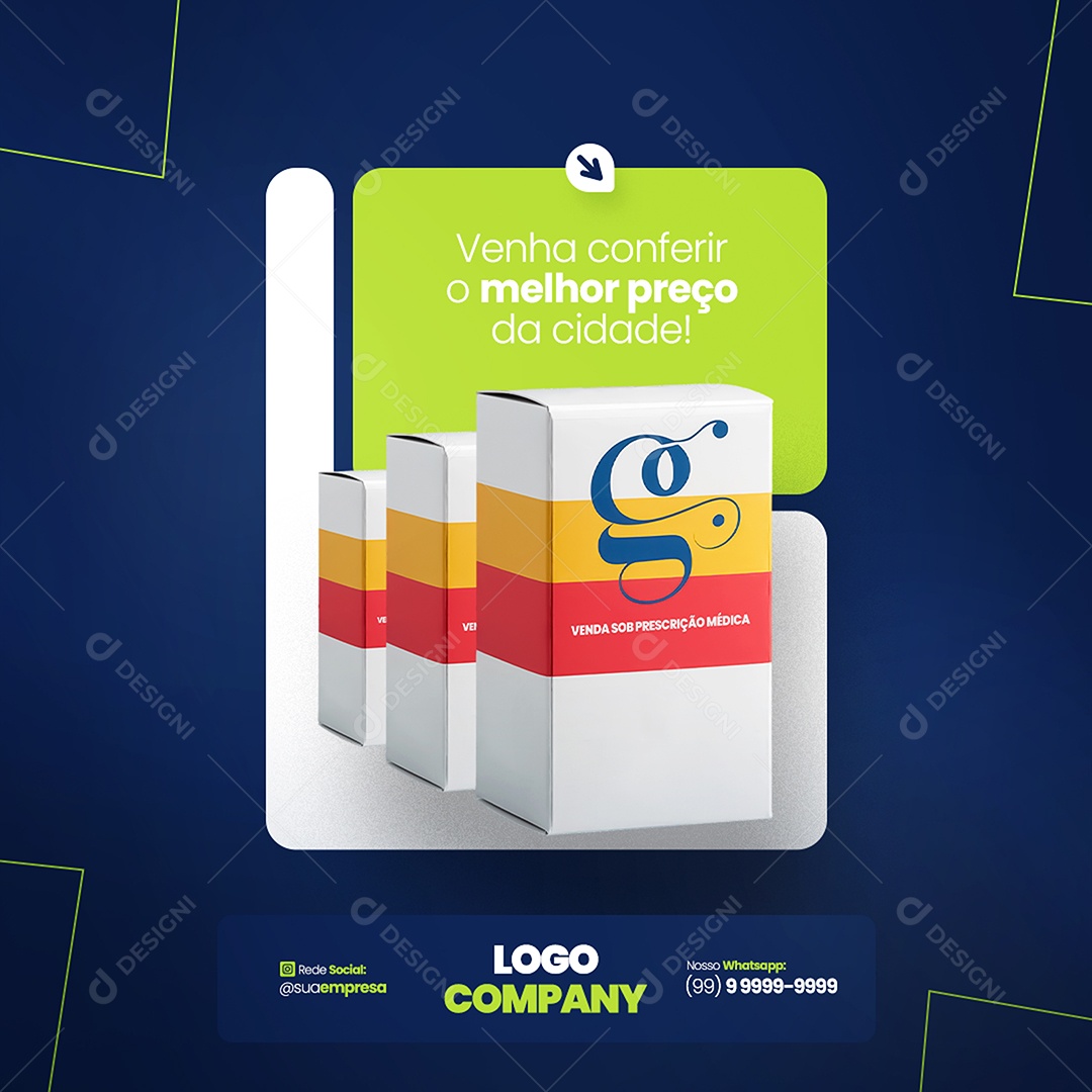 Feed Farmácia Venha Conferir o Melhor Preço Social Media PSD Editável