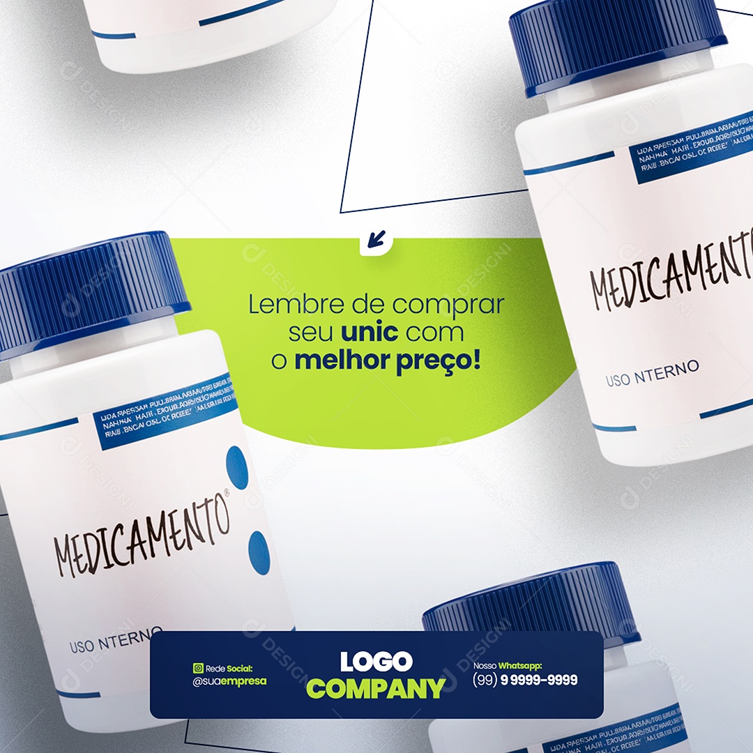 Feed Farmácia Medicamento Melhor Preço Social Media PSD Editável