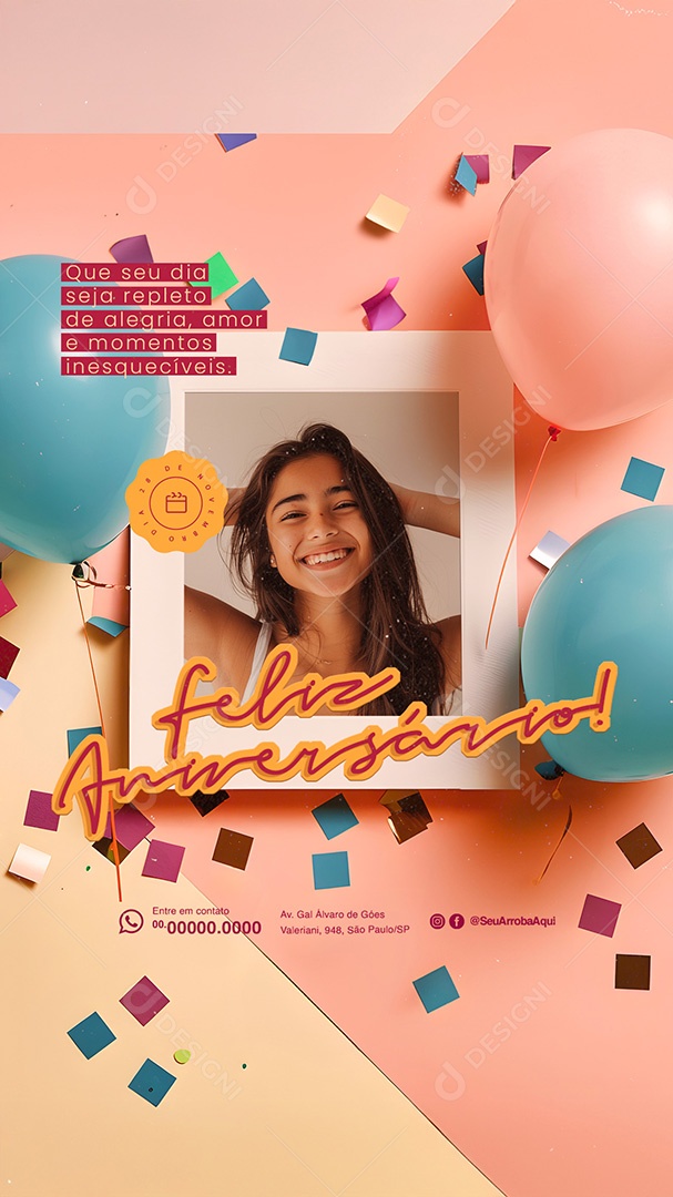 Story Feliz Aniversário Social Media PSD Editável