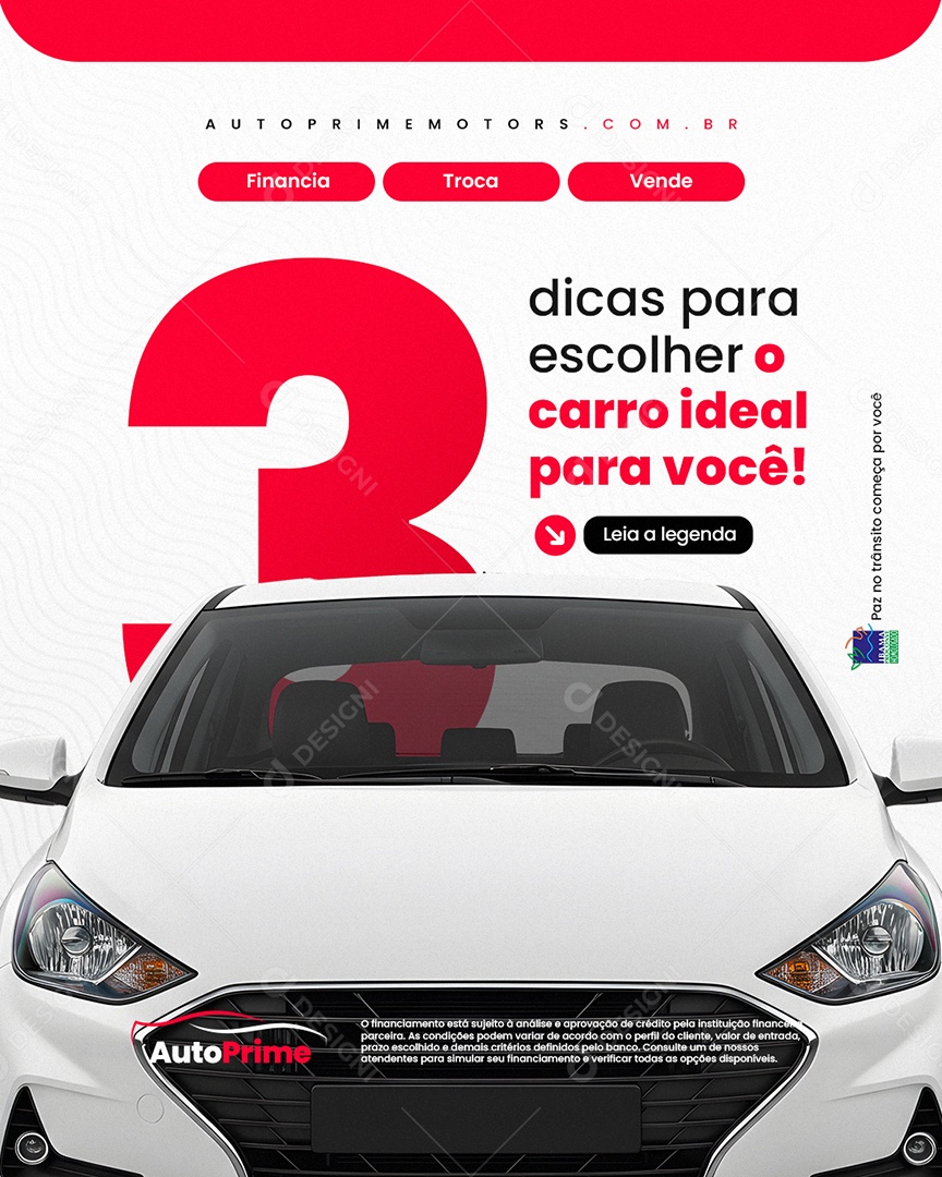 Concessionária Três Dicas para Escolhe o Carro Ideal Social Media PSD Editável
