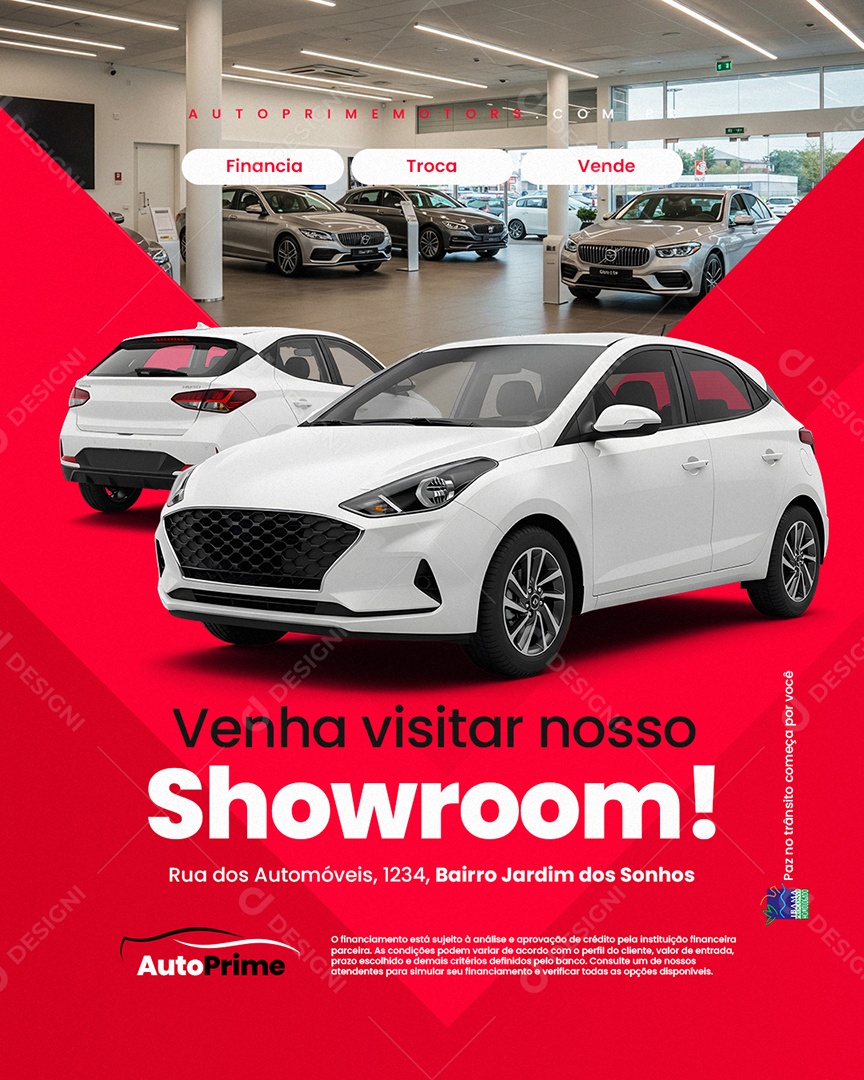 Concessionária Venha Visitar Nosso Showroom Social Media PSD Editável