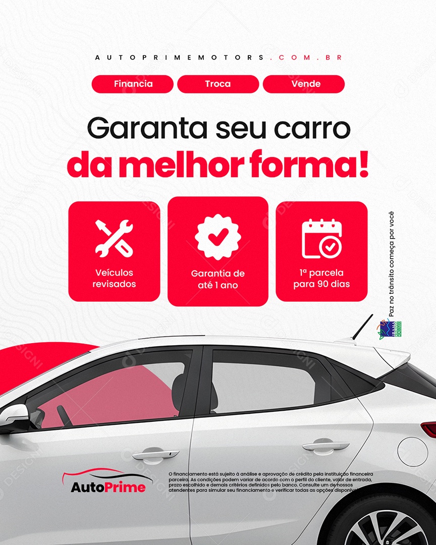 Concessionária Garanta seu Carro da Melhor Forma Social Media PSD Editável