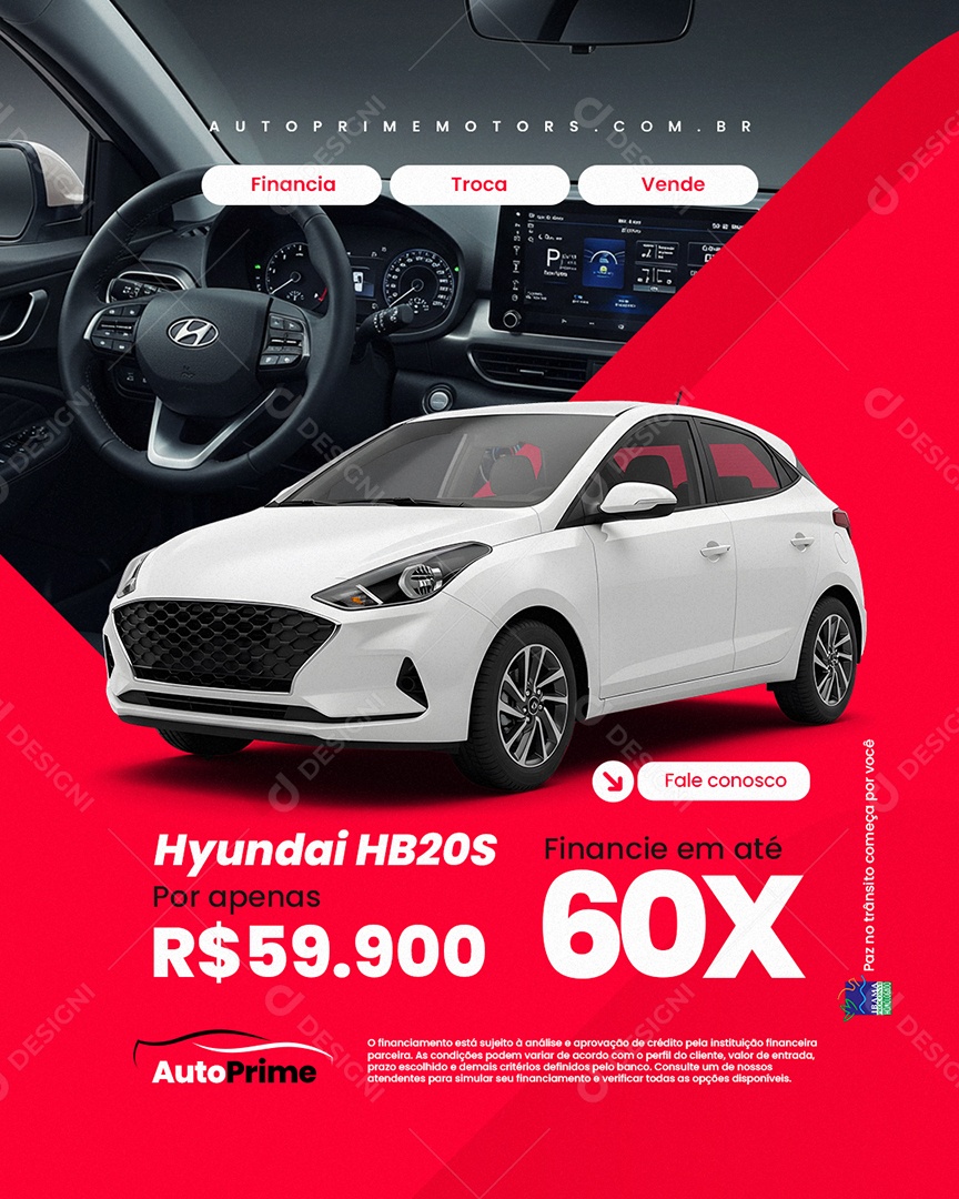 Concessionária Hyundai HB20S Fale Conosco Social Media PSD Editável