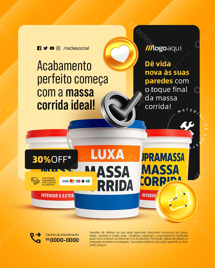 Material de Construção Acabamento Perfeito Social Media PSD Editável