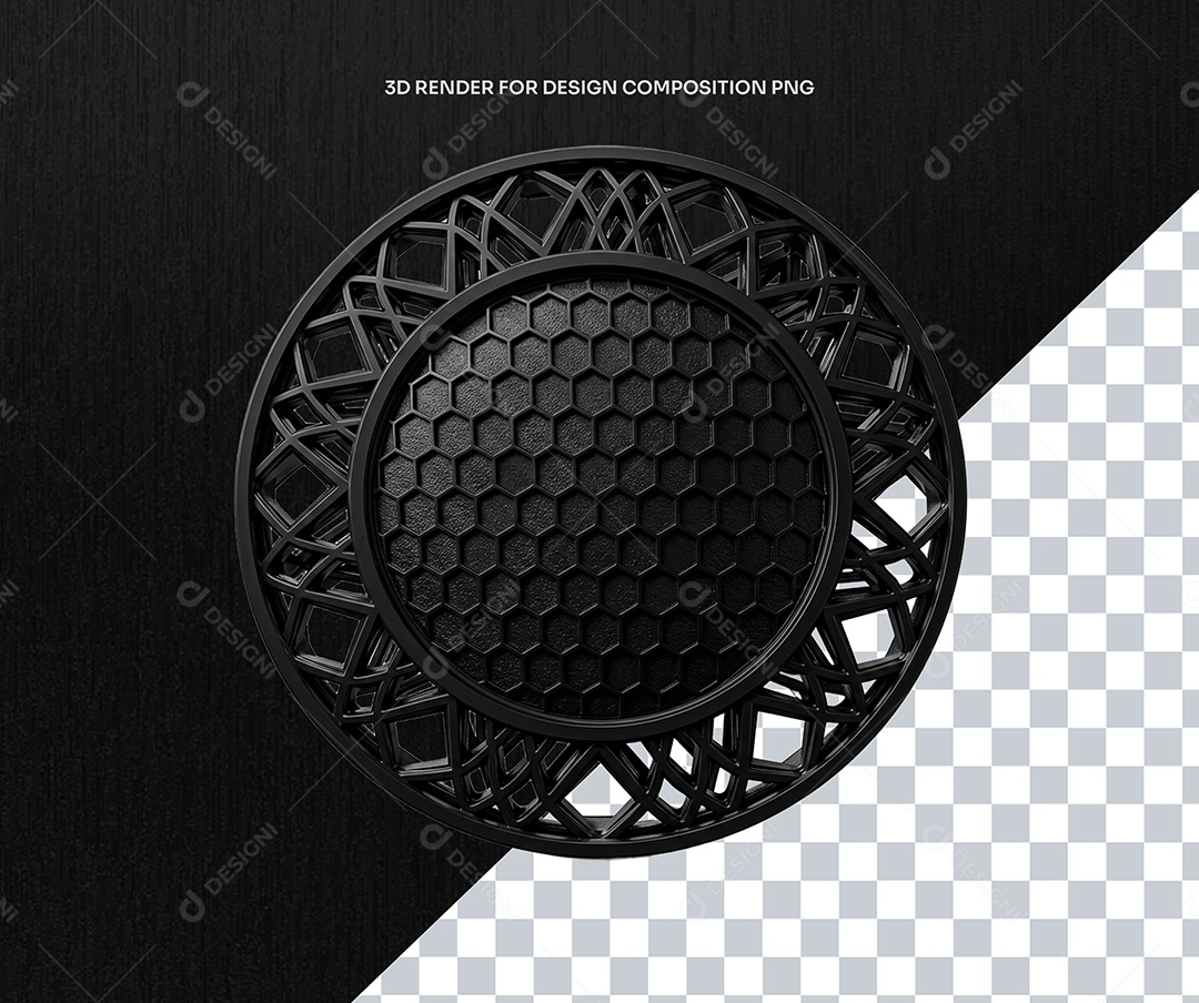 Elemento 3D Circulo de Metal Para Composição PSD