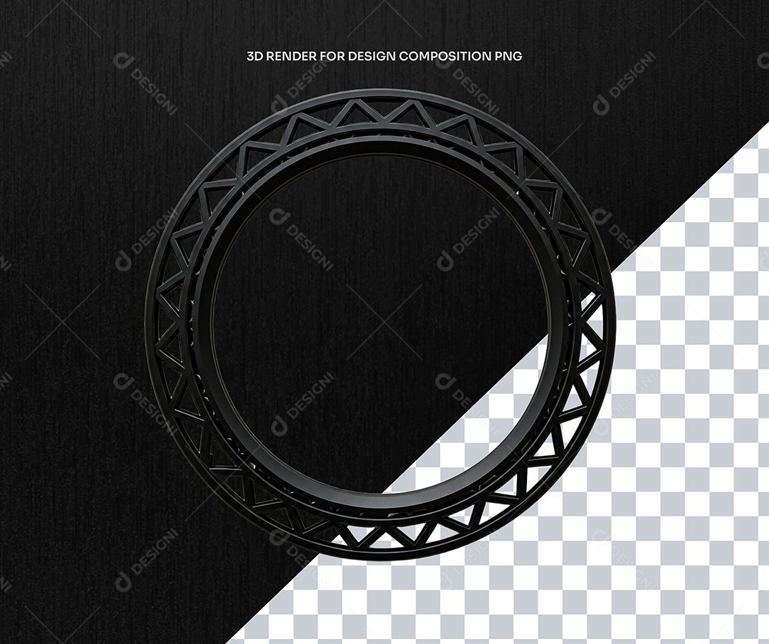 Elemento 3D Circulo de Metal Para Composição PSD