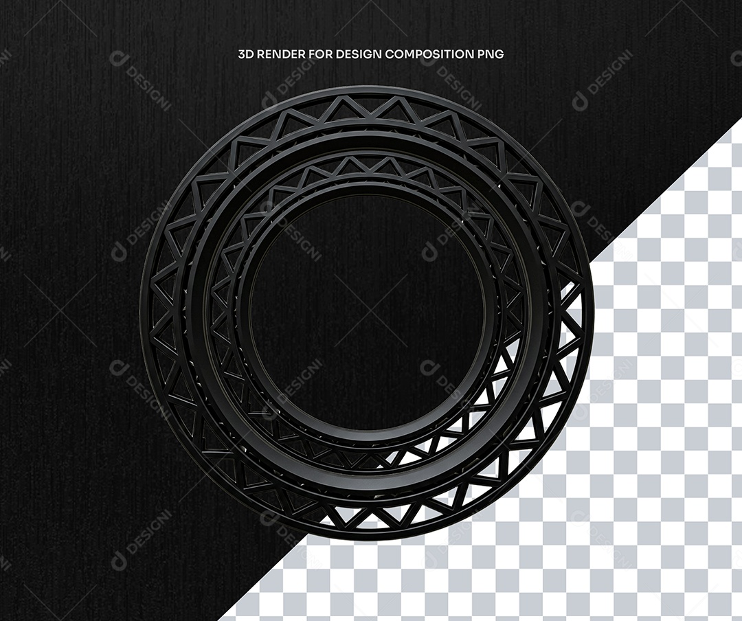 Elemento 3D Circulo de Metal Para Composição PSD