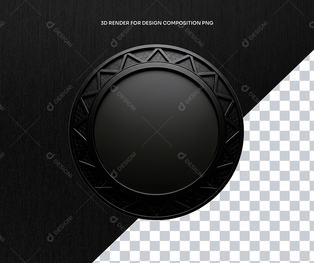 Elemento 3D Circulo de Metal Para Composição PSD