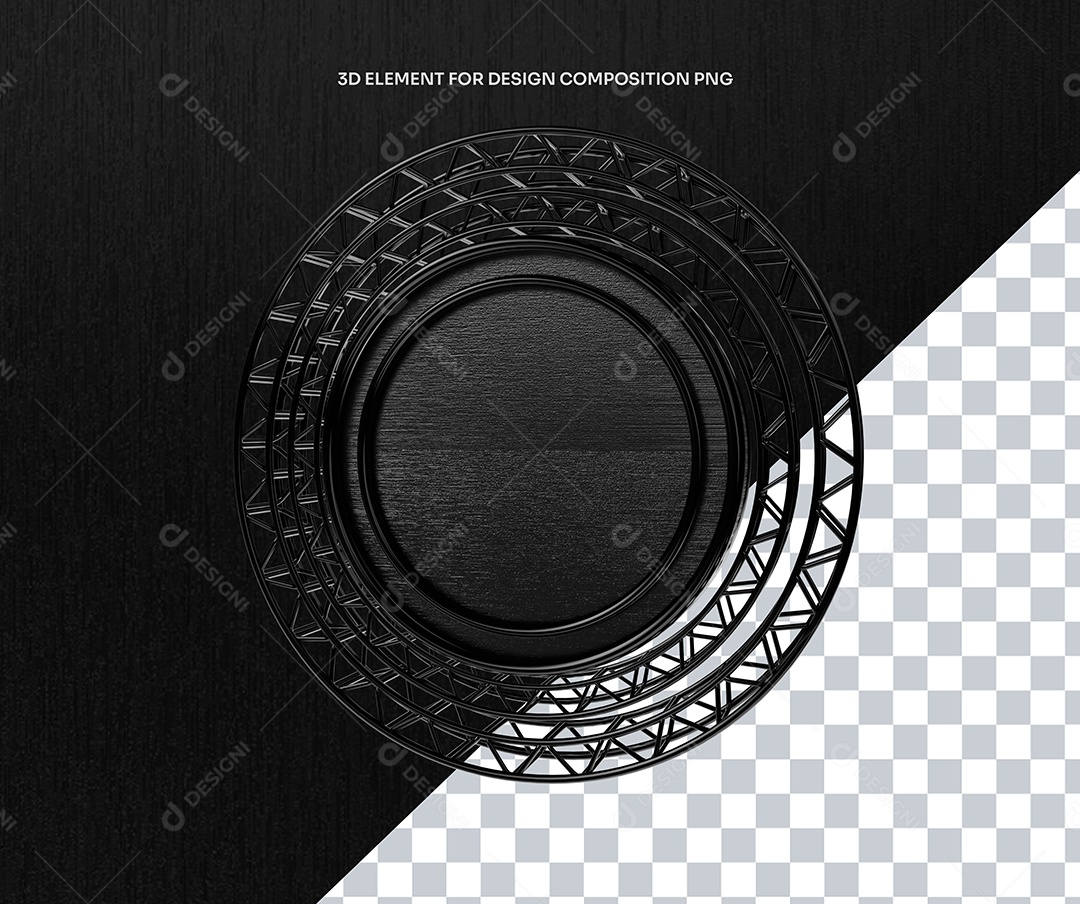 Elemento 3D Circulo de Metal Para Composição PSD