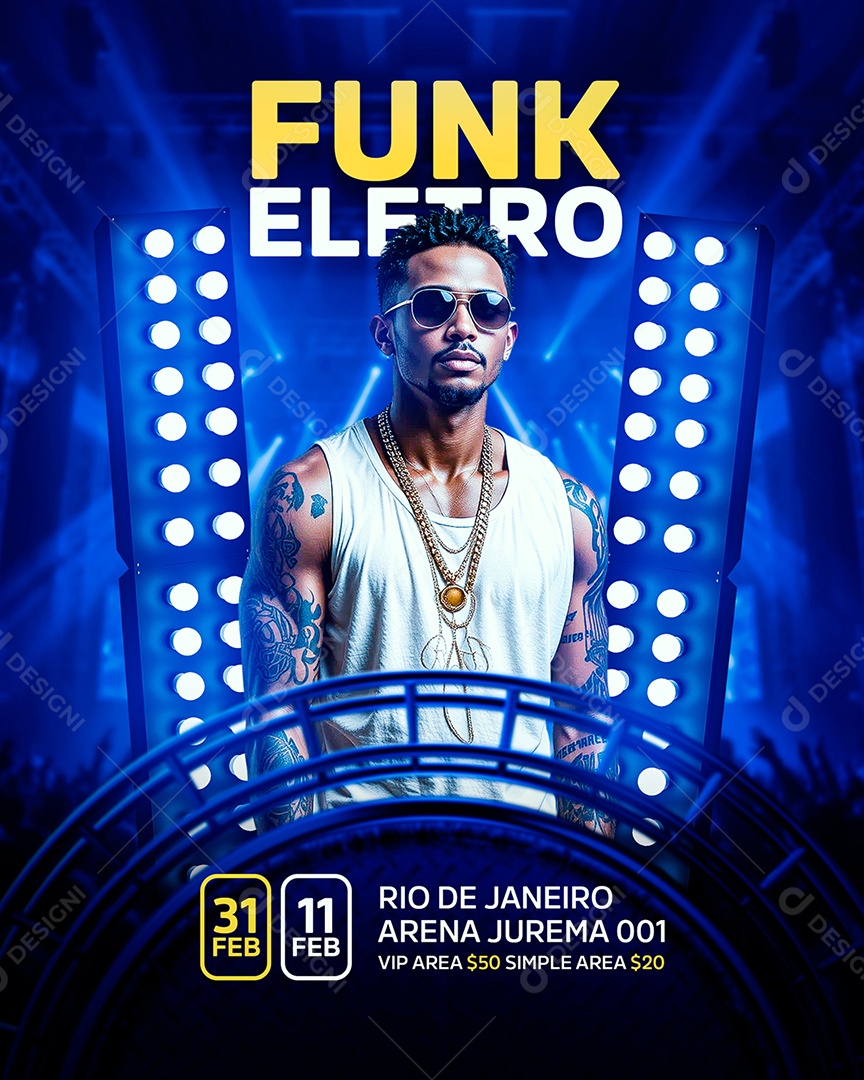 Feed Flyer Funk Eletro Social Media PSD Editável