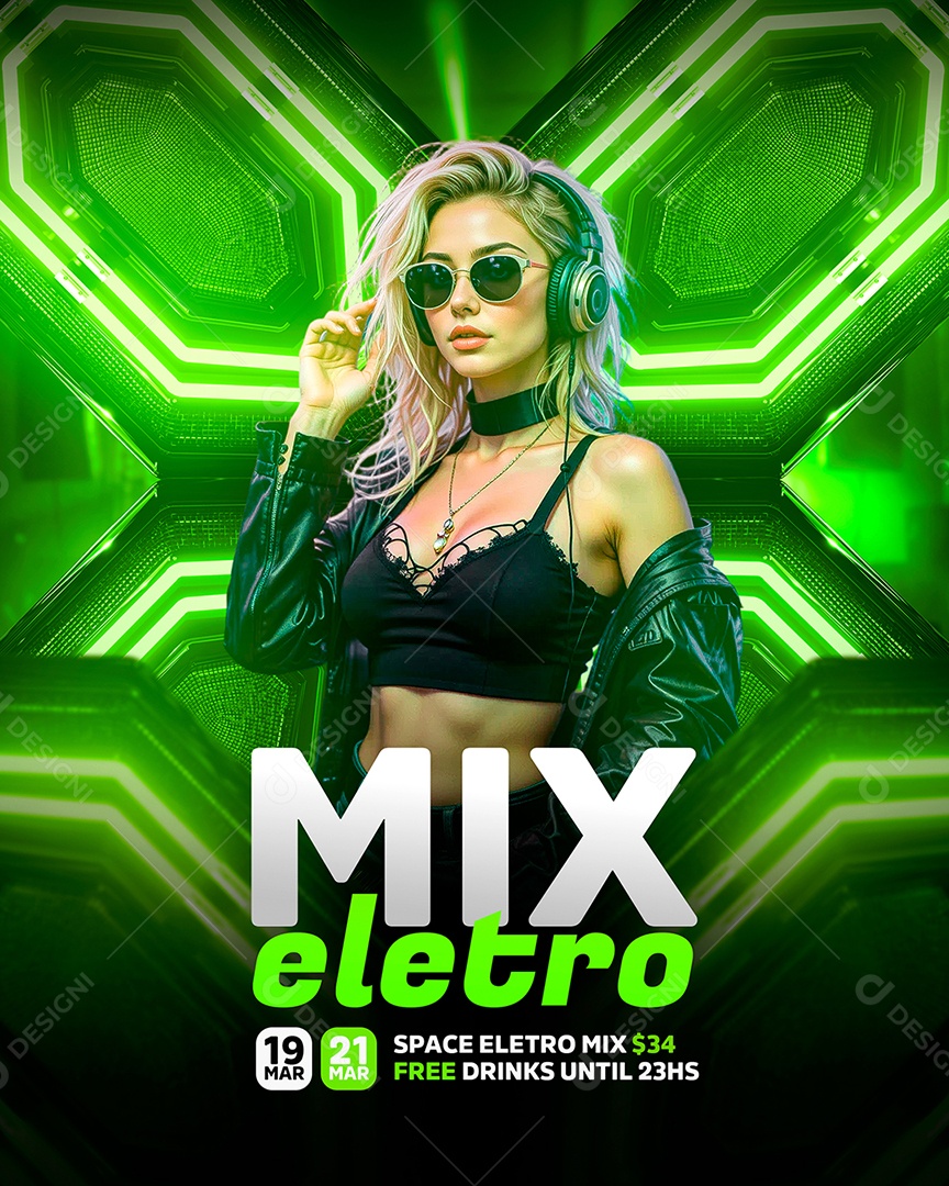 Feed Flyer Mix Eletro Social Media PSD Editável