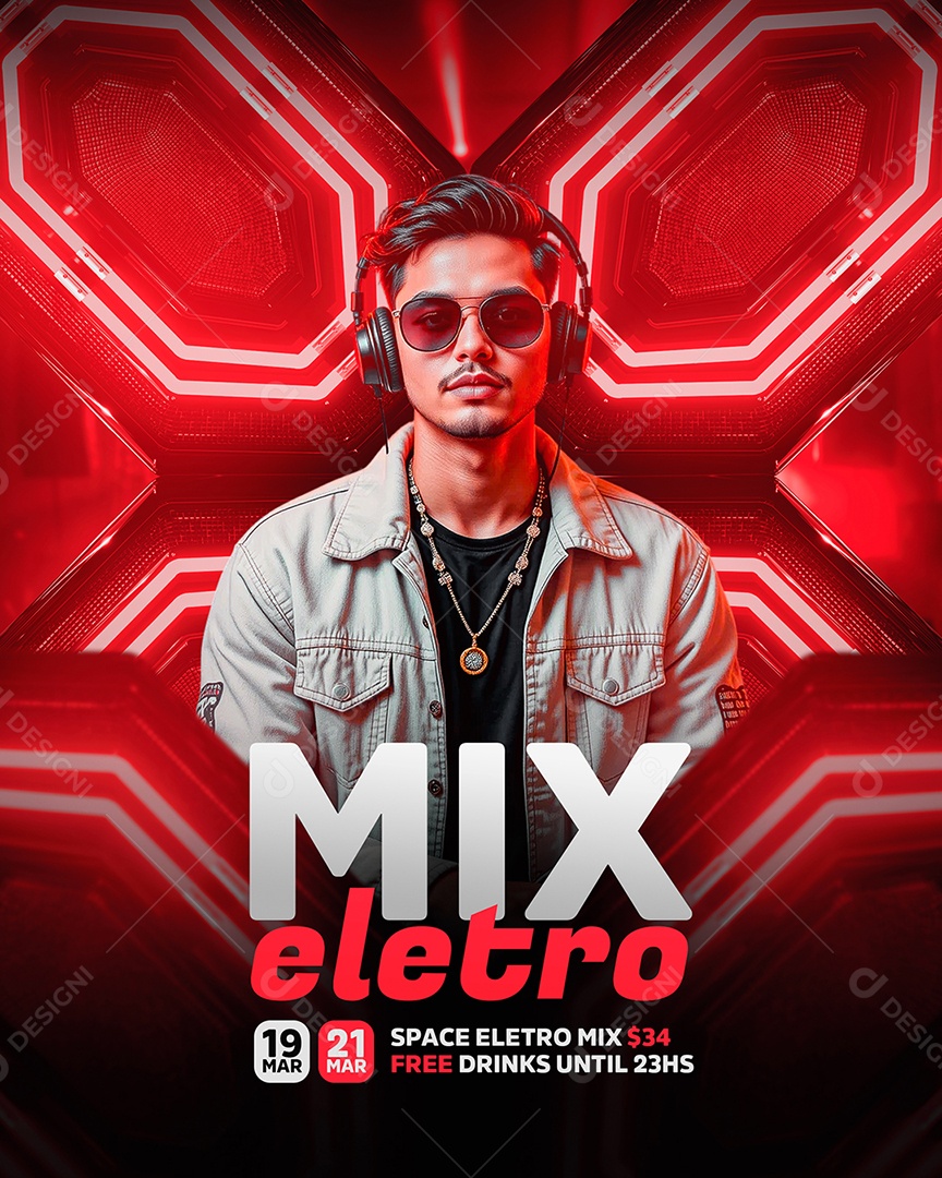 Feed Flyer Mix Eletro Social Media PSD Editável