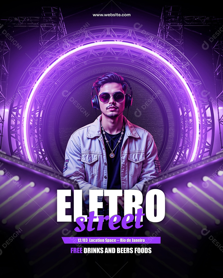 Feed Flyer Eletro Street Social Media PSD Editável