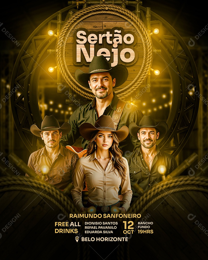 Feed Flyer Sertãonejo Social Media PSD Editável