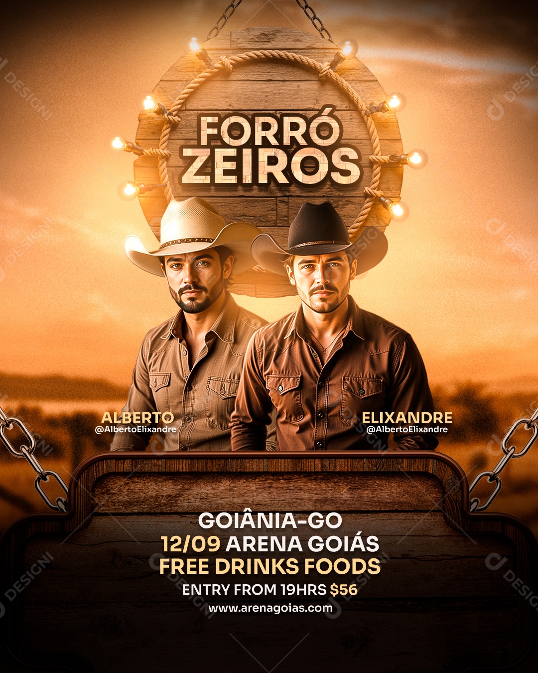 Feed Flyer Forrózeiros Social Media PSD Editável