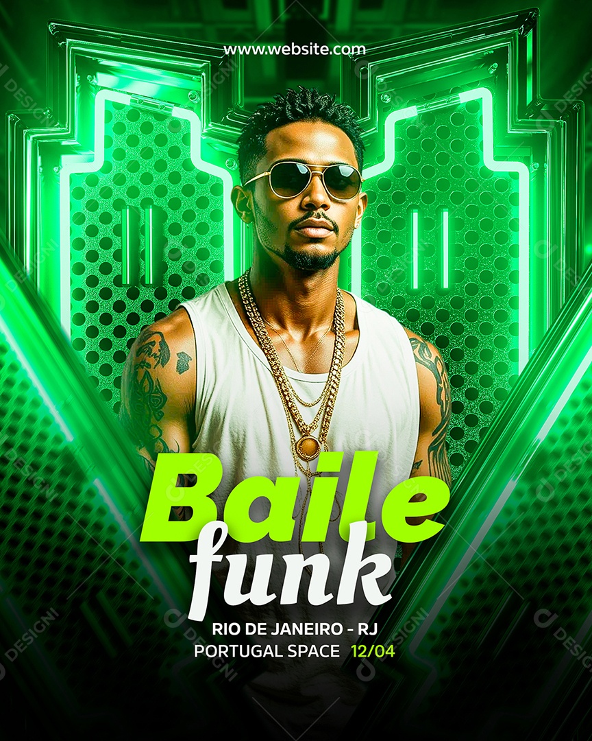 Feed Flyer Baile Funk Social Media PSD Editável