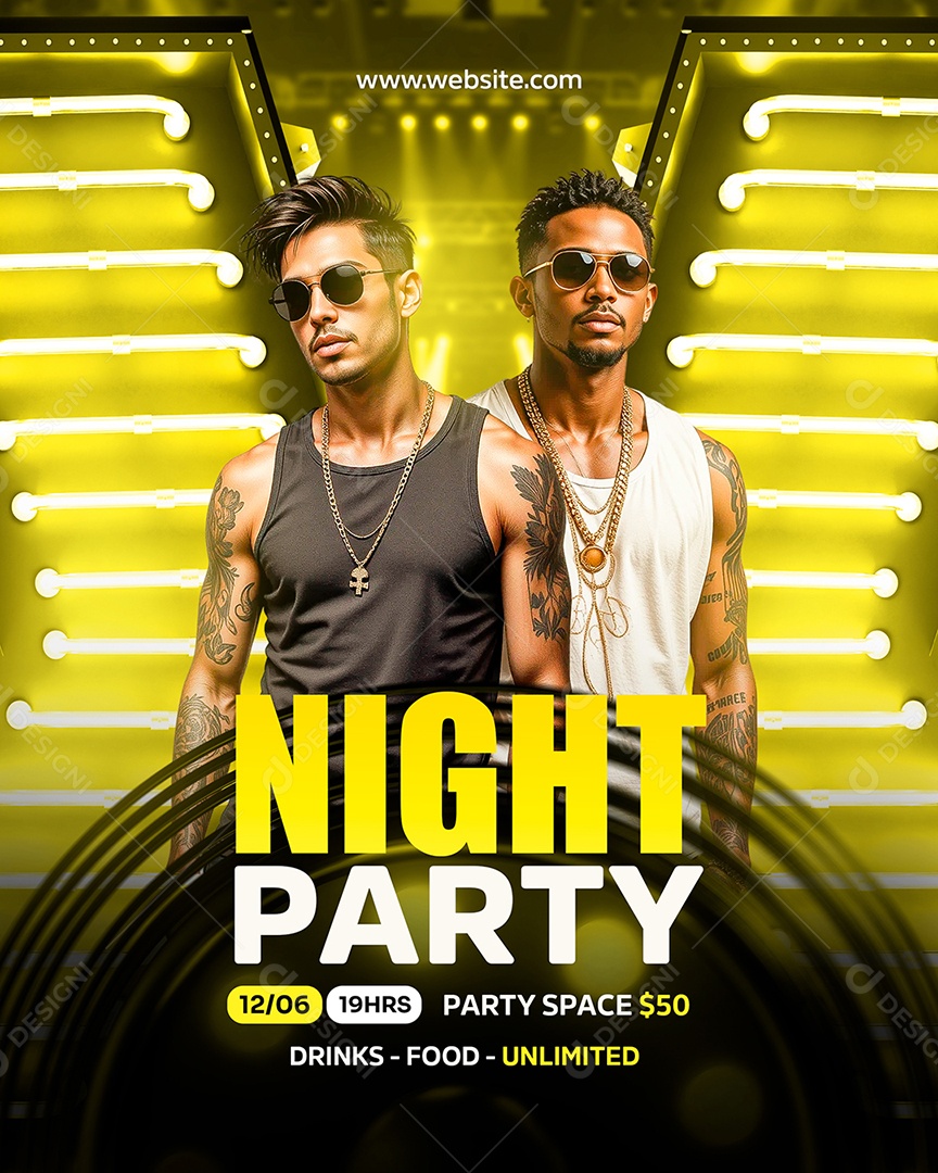 Feed Flyer Night Party Social Media PSD Editável