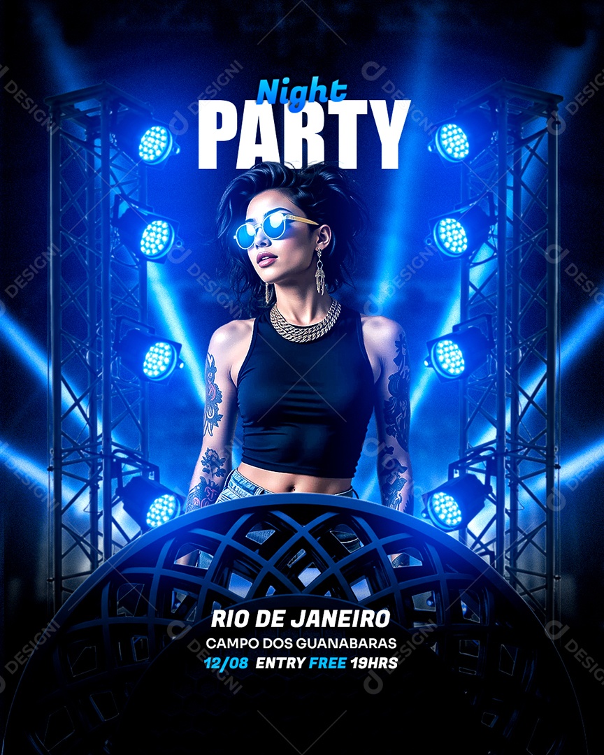 Feed Flyer Night Party Social Media PSD Editável