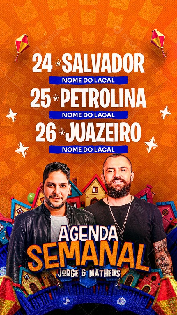 Story Flyer São João Agenda Semanal Social Media PSD Editável