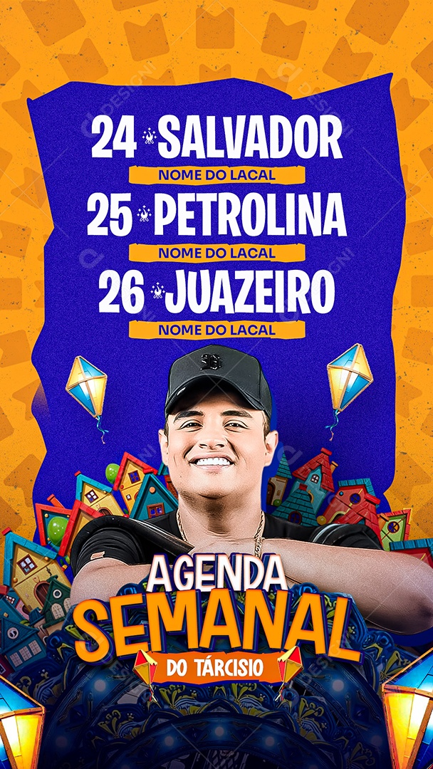 Story Flyer São João Agenda Semanal Social Media PSD Editável