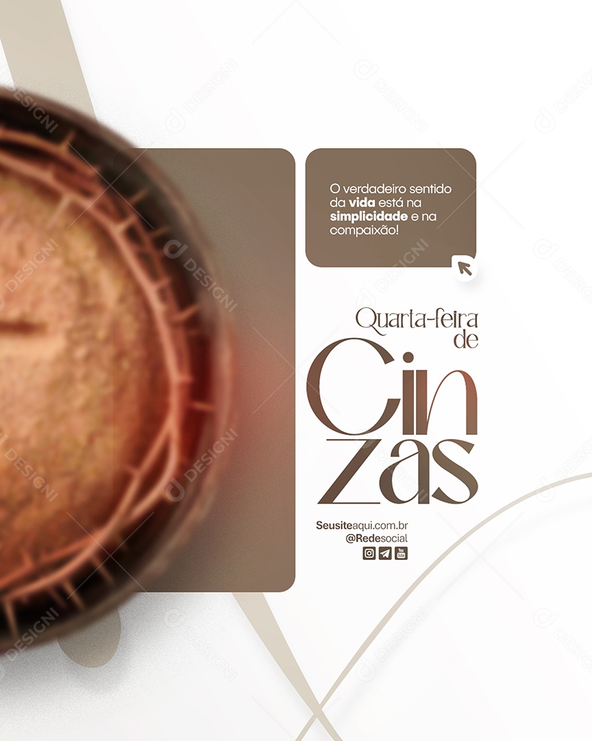 Flyer Quarta Feira de Cinzas 05 de Março Social Media PSD Editável