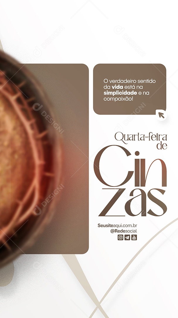 Story Quarta Feira de Cinzas 05 de Março Social Media PSD Editável