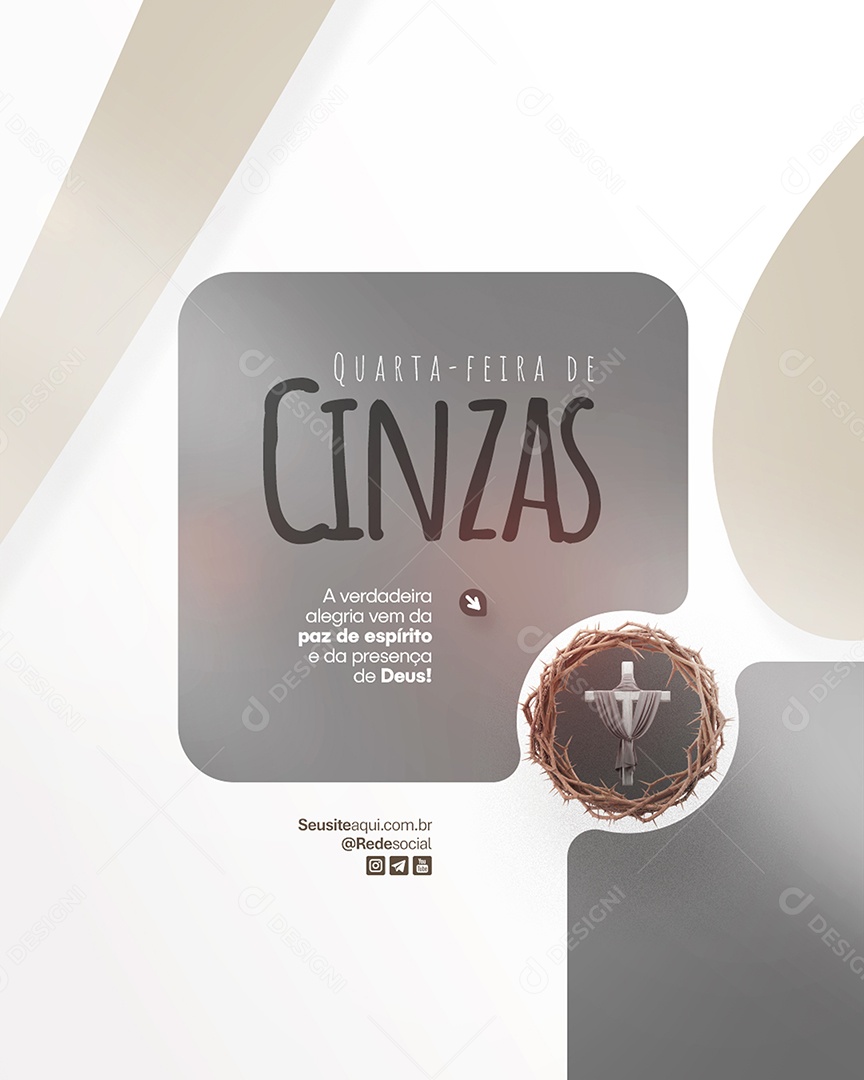 Flyer Quarta Feira de Cinzas 05 de Março Social Media PSD Editável