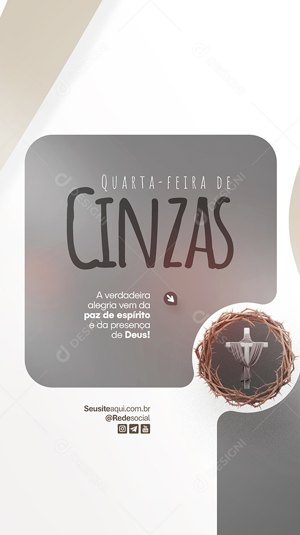 Story Quarta Feira de Cinzas 05 de Março Social Media PSD Editável