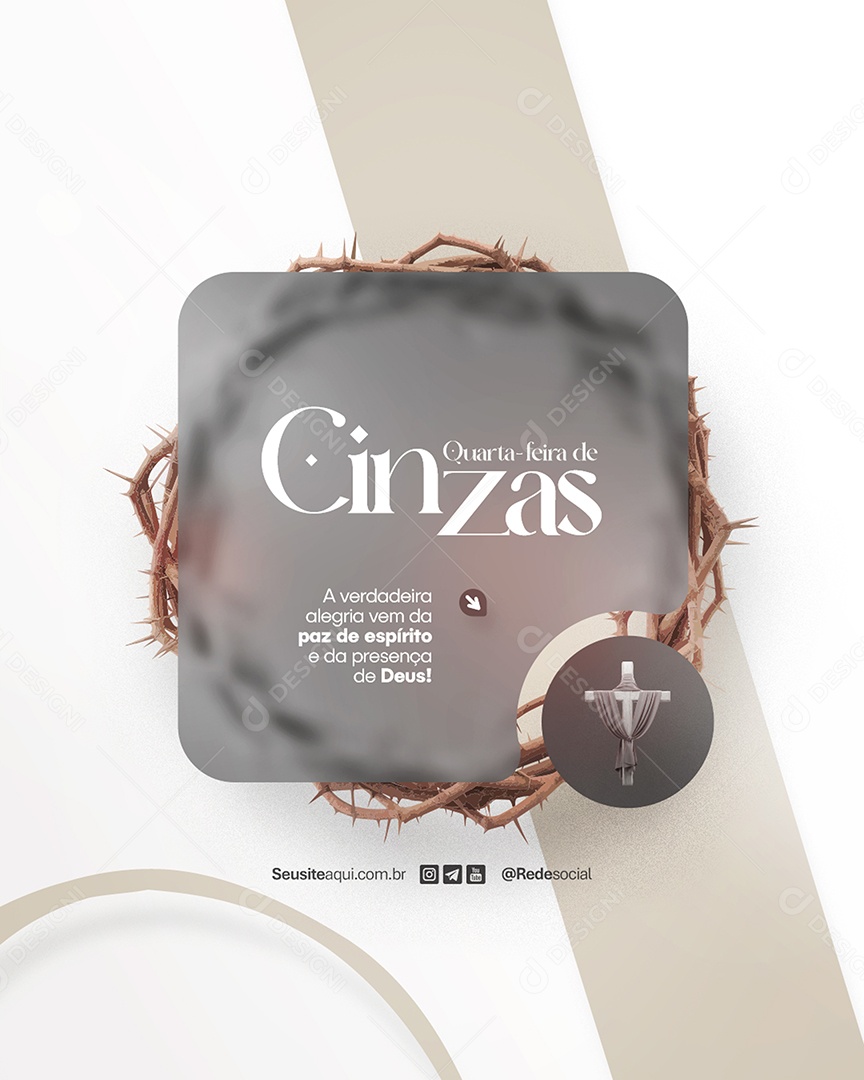 Flyer Quarta Feira de Cinzas 05 de Março Social Media PSD Editável