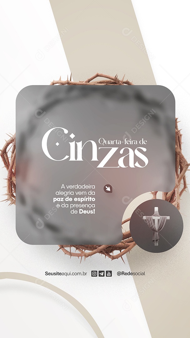 Story Quarta Feira de Cinzas 05 de Março Social Media PSD Editável