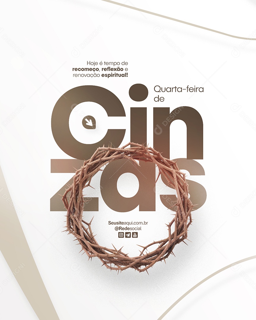 Flyer Quarta Feira de Cinzas 05 de Março Social Media PSD Editável