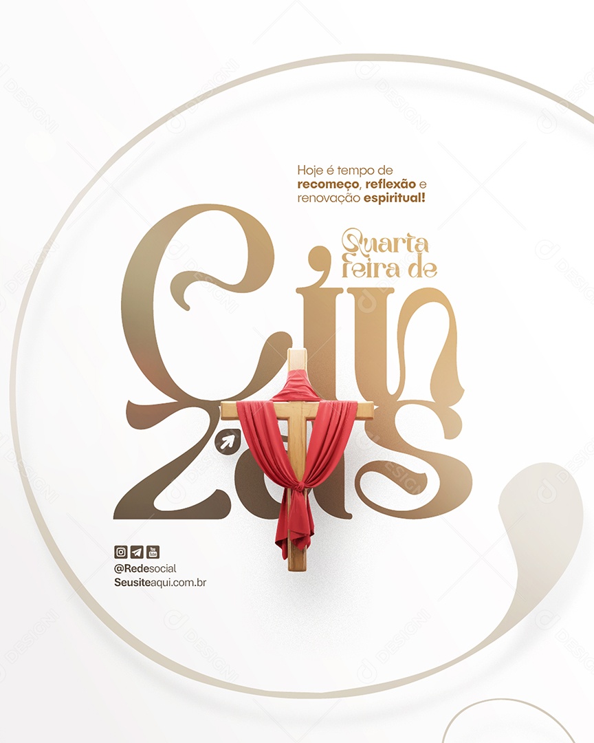 Flyer Quarta Feira de Cinzas 05 de Março Social Media PSD Editável