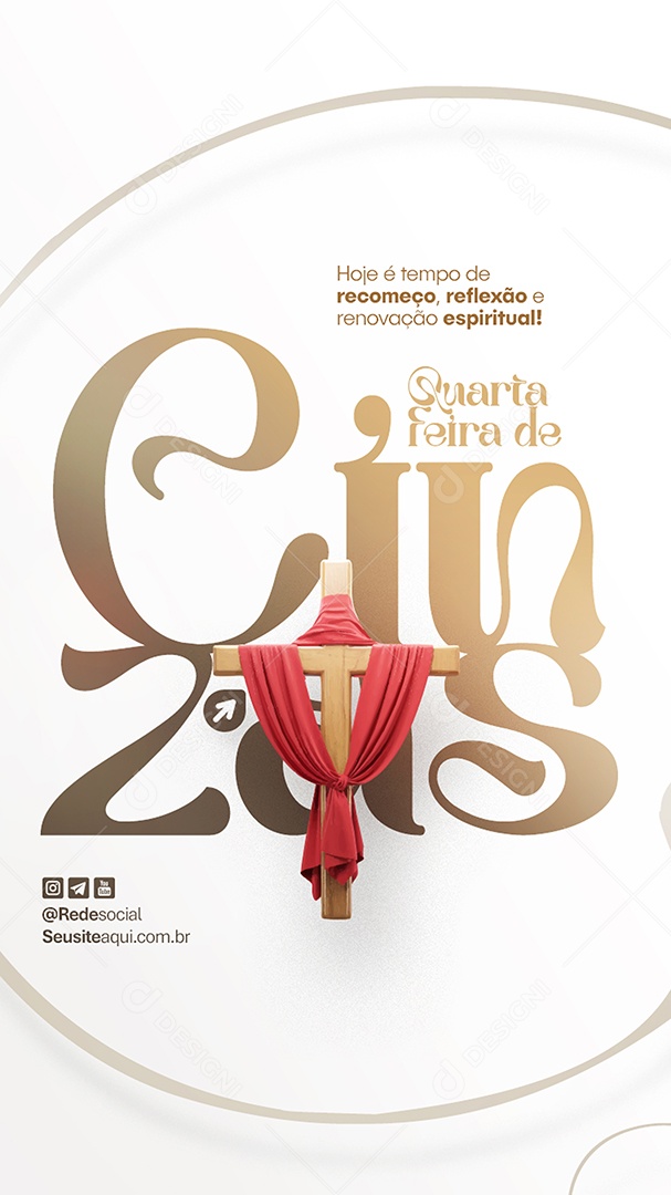 Story Quarta Feira de Cinzas 05 de Março Recomeço Social Media PSD Editável