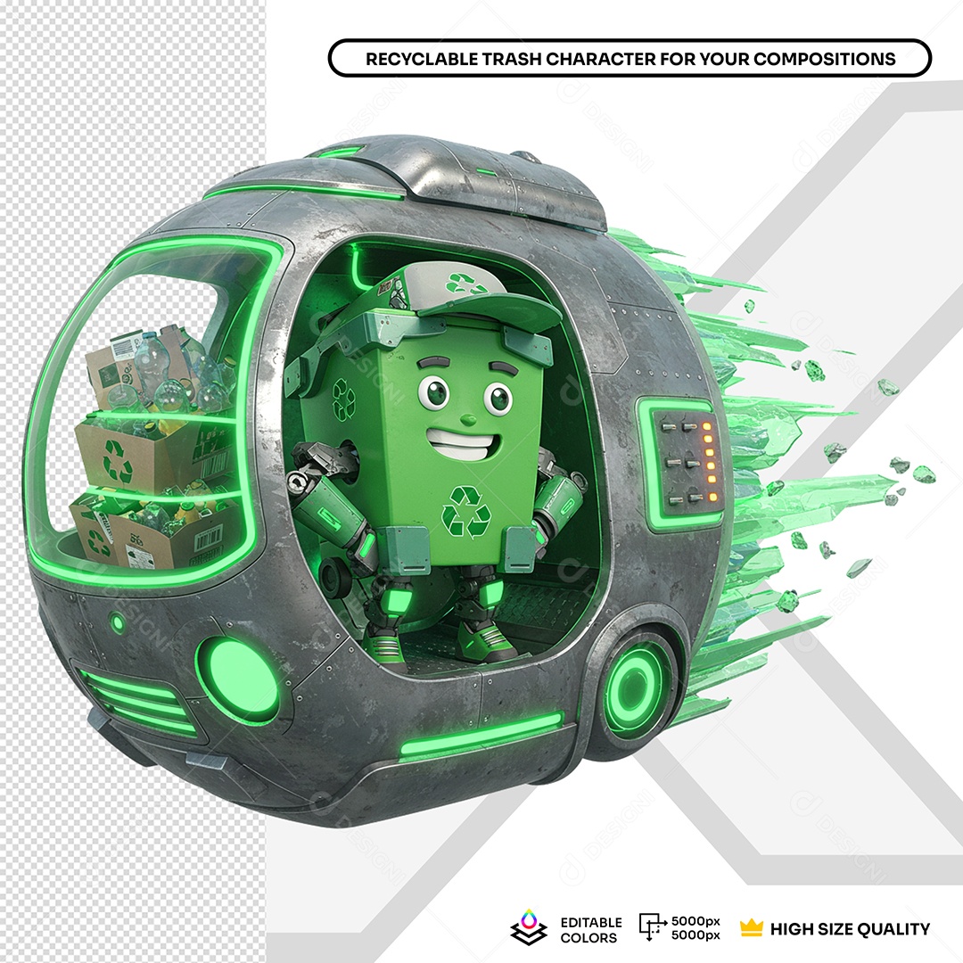 Lixeira Elemento 3D Para Composição PSD