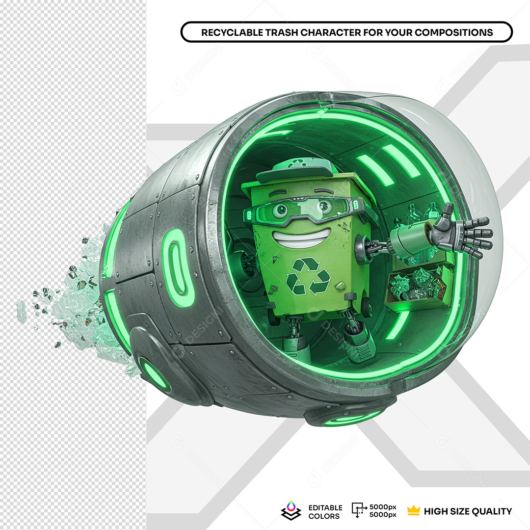 Lixeira Elemento 3D Para Composição PSD