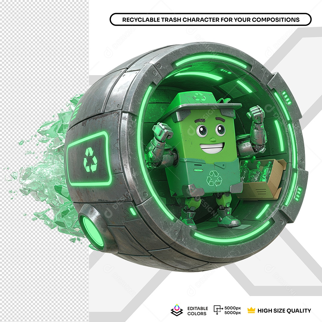 Lixeira Elemento 3D Para Composição PSD