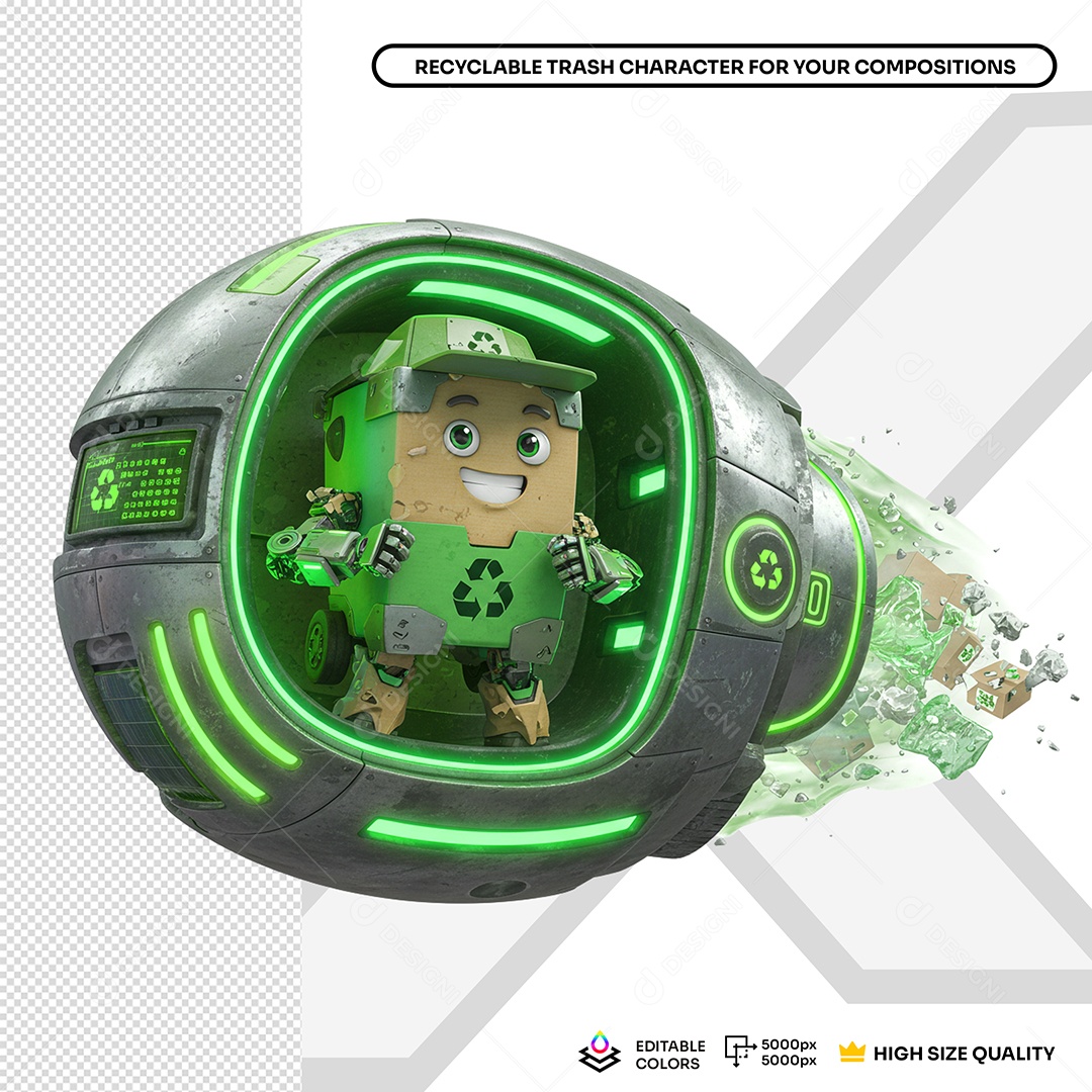 Lixeira Elemento 3D Para Composição PSD