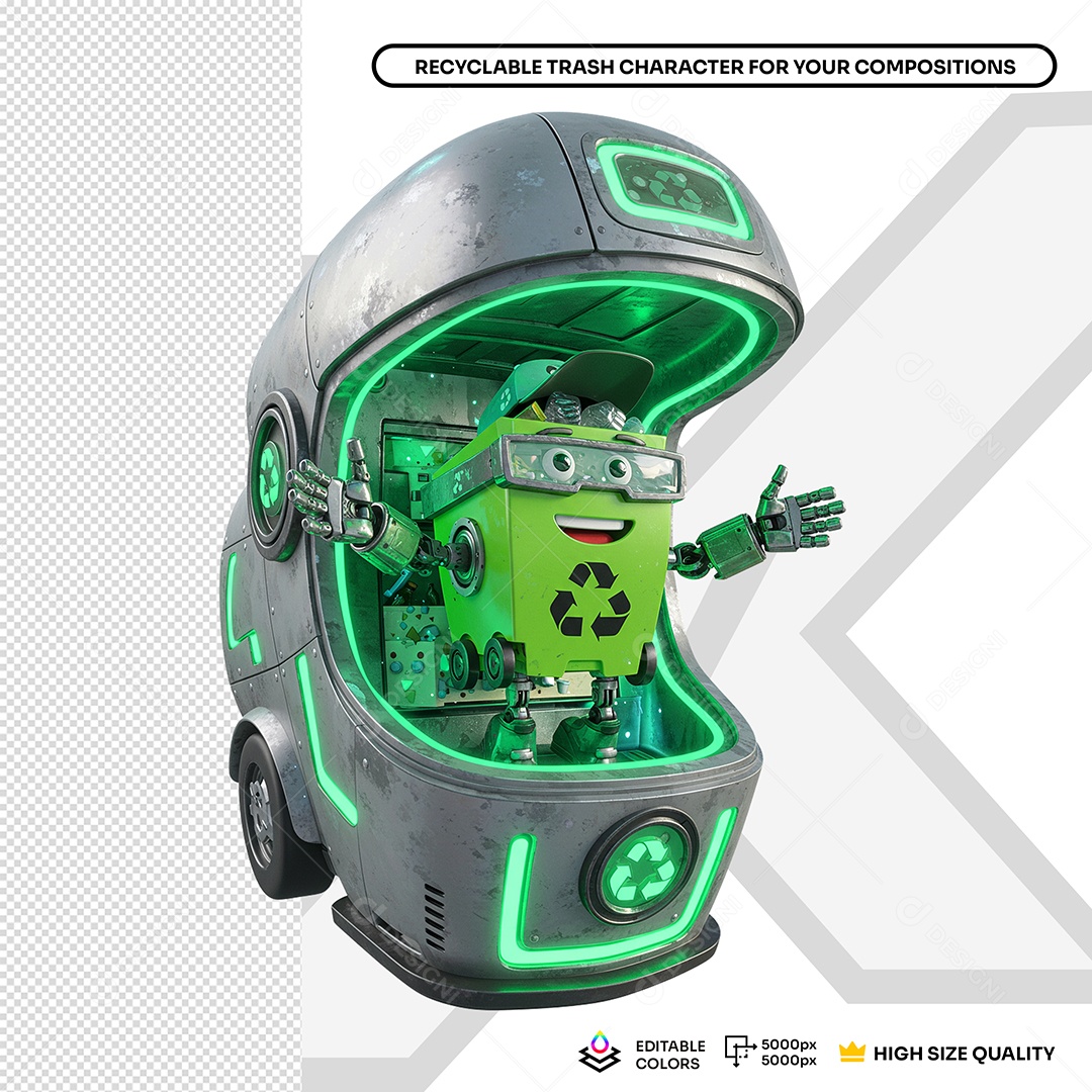 Lixeira Elemento 3D Para Composição PSD