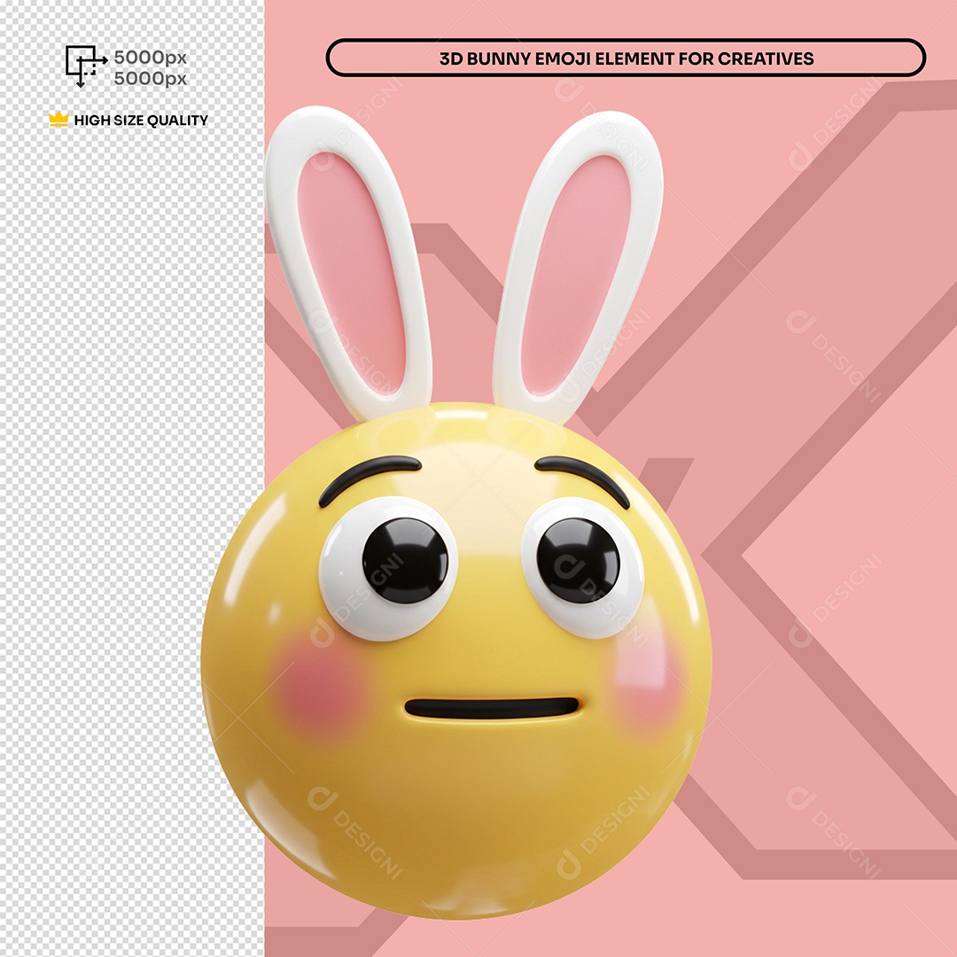 Emoji Sério Elemento 3D Composição PSD