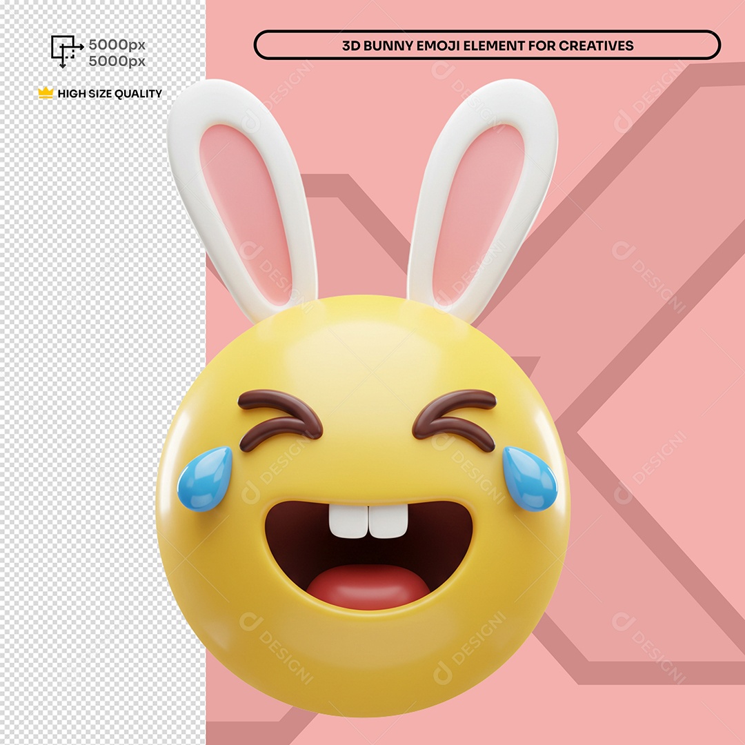 Emoji Sorrindo Elemento 3D Composição PSD